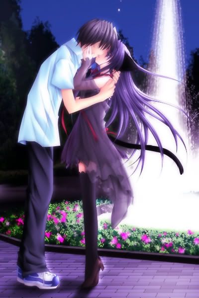drawings of anime couples kissing. anime couple kissing Image