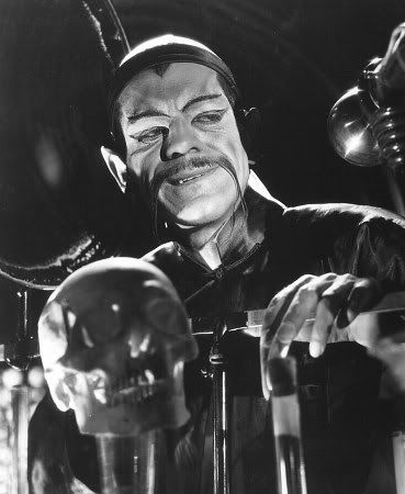 boris karloff as fu manchu in the mask of fu manchu (1932)