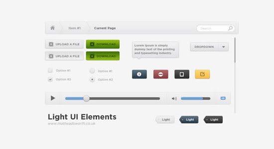 Free Download Light UI PSD
