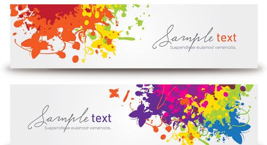 Colorful Splashed Banners Vector