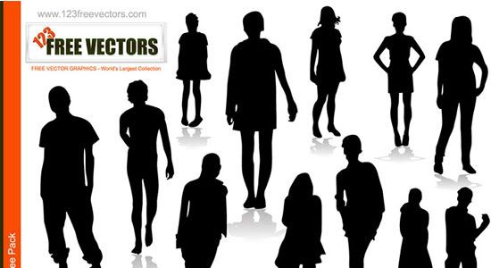 Free Download People Silhouette Vector Set