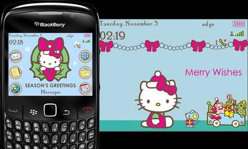 Hello Kitty Seasons Greetings Theme – BlackBerry Curve 8520 (Gemini) Themes