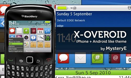 Free x-overoid (iPhone + Android) Theme for Blackberry Curve 8520 Gemini