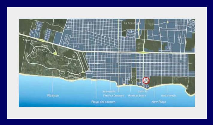 map of blume condos in playa del carmen