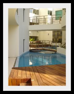 pool and common area in luxury condos Mexico real estate