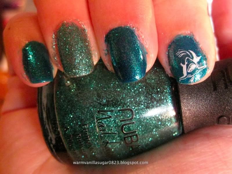 Zoya Charla,Nubar Teal Glitter,warmvanillasugar0823,Nail Art,Teal