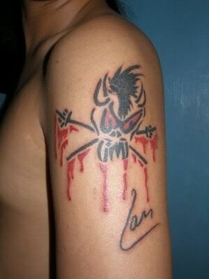 Here are my tattoos: 1. Metallica Hetfield Design with Lars' Signature - 4.5