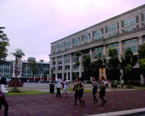 an empty lot behind the ust library