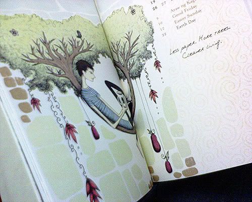 inside illustration of my red starbucks planner / organizer 2009