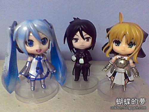 nendroid / good smile company - hatsune snow miku, sebastian michaelis, and saber lily