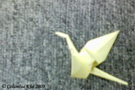 yellow paper crane