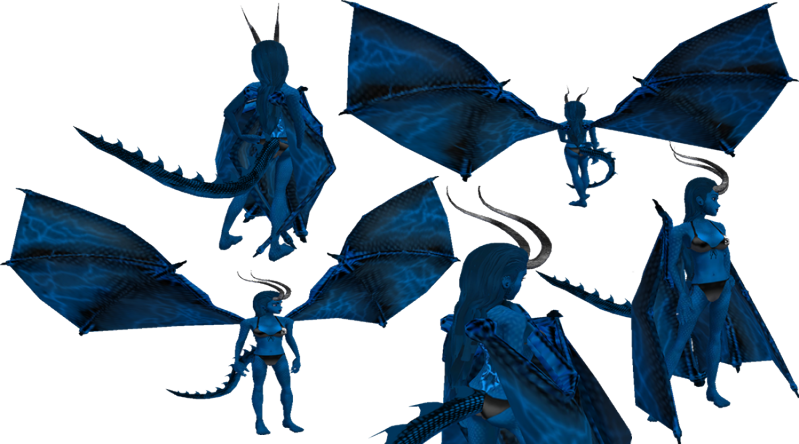Dragon Blue Animated Hair