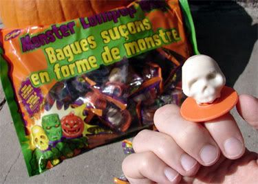 No diamonds here. But for Halloween freaks, these candy rings are top shelf.