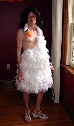 Bjork swan dress costume. Not for the faint of heart.