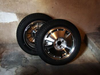 Super stealthy black winter wheels? Nah! It's bright aluminum for us!