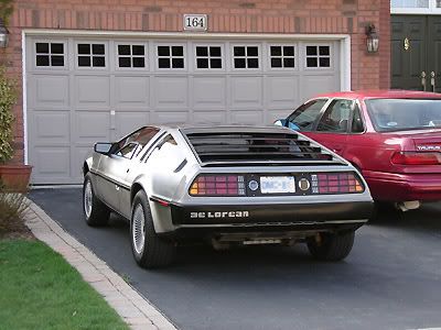 The DeLorean looks totally chopped compared to my sister's Taurus.