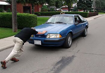 Ford: 'Puny human! I will run you down! Muhuhahaha!' 