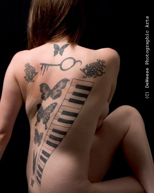 piano key tattoos