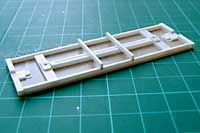 Build an HOn30 flatcar: Needle beams (photograph)