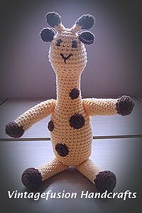 crocheted amigurumi toy giraffe with spots asia singapore