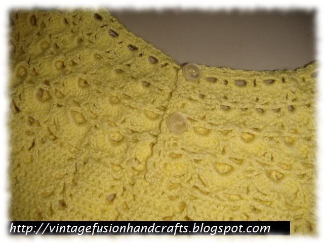 buttons closure on crochet dress
