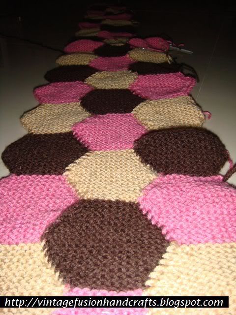 hexagon garter knit blanket