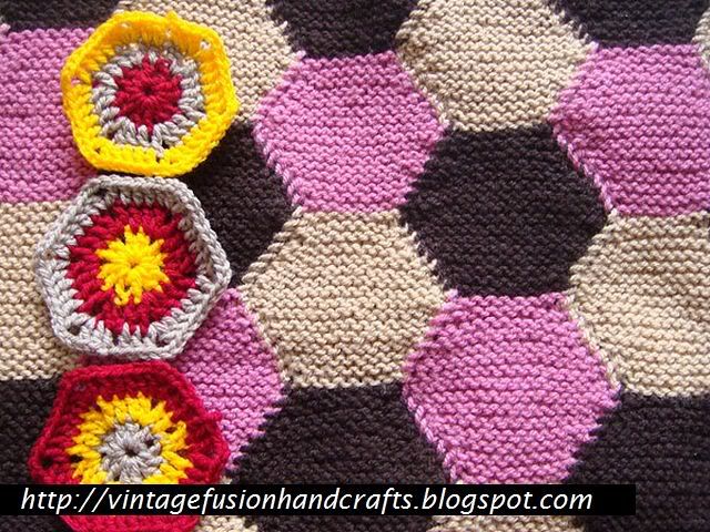 crochet hexagon pattern close up