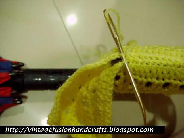 seaming a crochet tube 