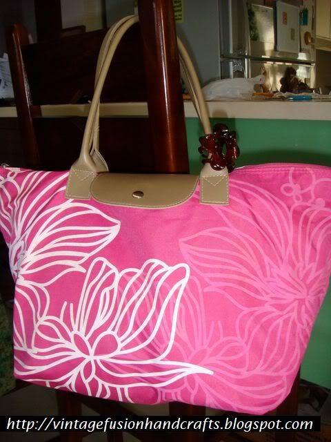 pink zippered tote bag