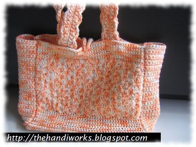 hand crochet variegated yarn cotton tote bag