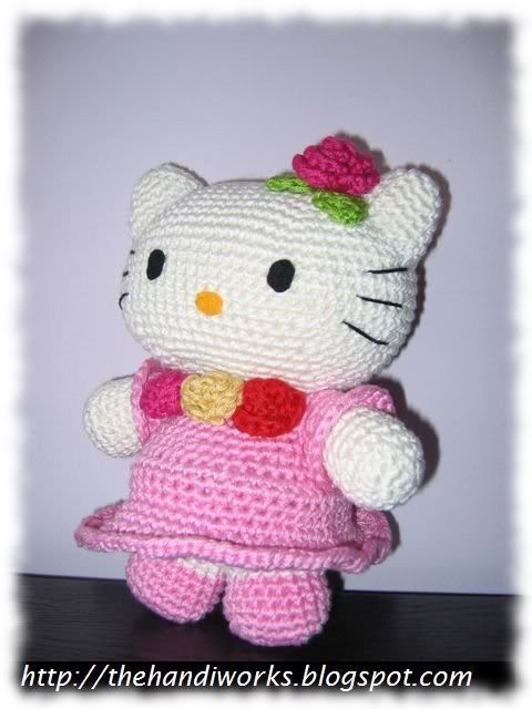 hand crocheted hello kitty amigurumi doll