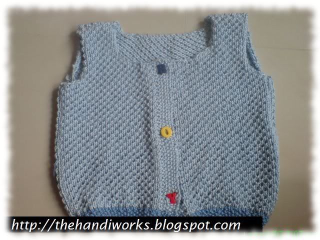 seed stitch baby blue cotton boy vest