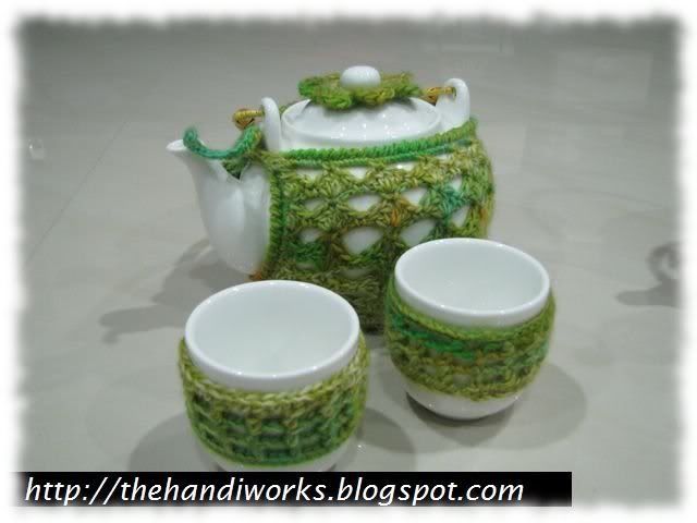 hand crochet free from self-design coffeepot cozy and 