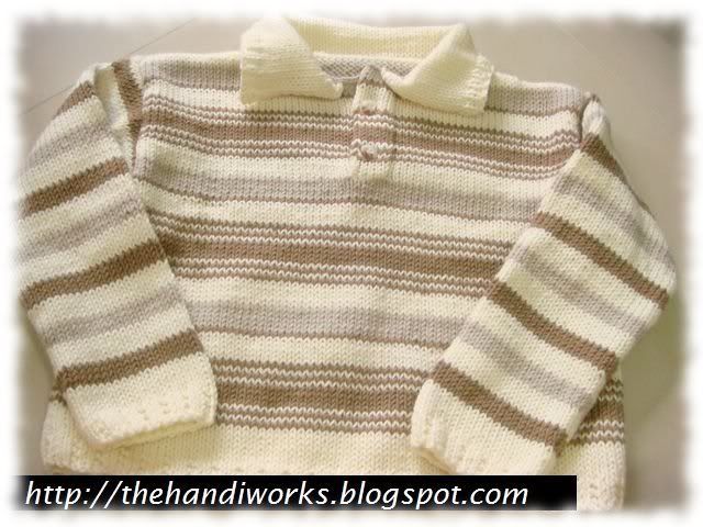 hand knitted multi color striped collar sweater