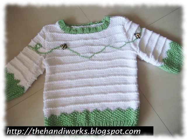 hand knit stripe baby sweater