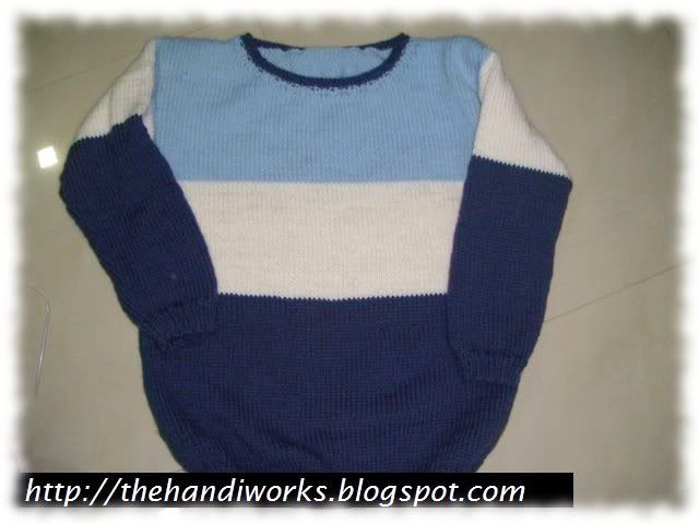 hand knitted guy pullover in singapore by new knitter
