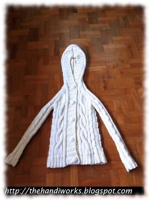 speed knitting cabled hoodie