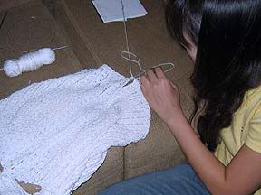 ladies hand knitted stylish white lace tunic