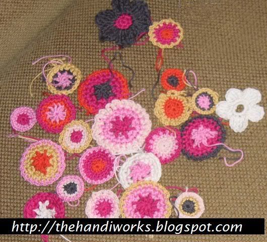various cotton crochet flower motifs