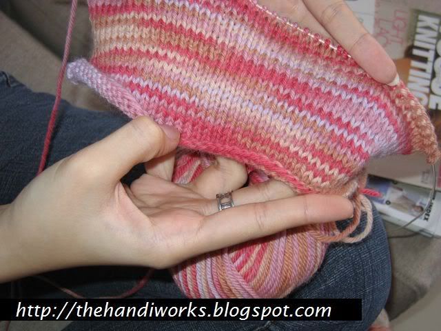 simple variegated knitted pouch
