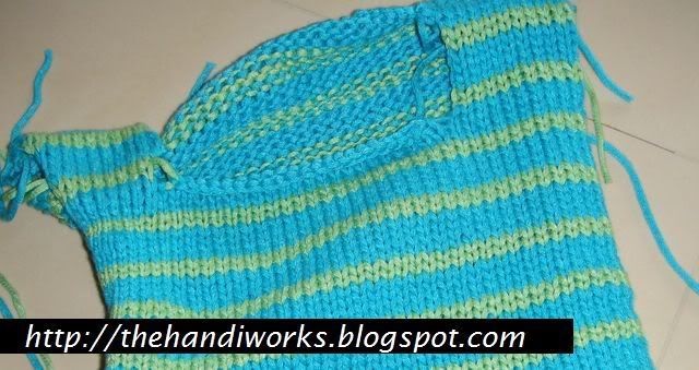 blue green striking stripe knit
