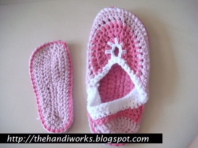 hand crocheted soles for bedroom slippers