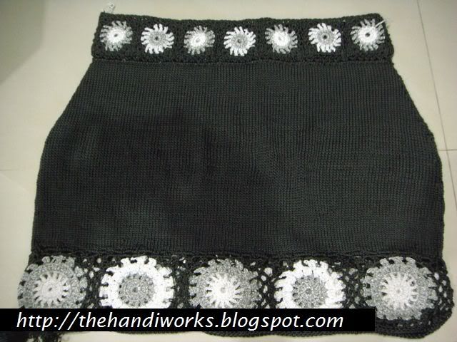 crochet edge knitted skirt