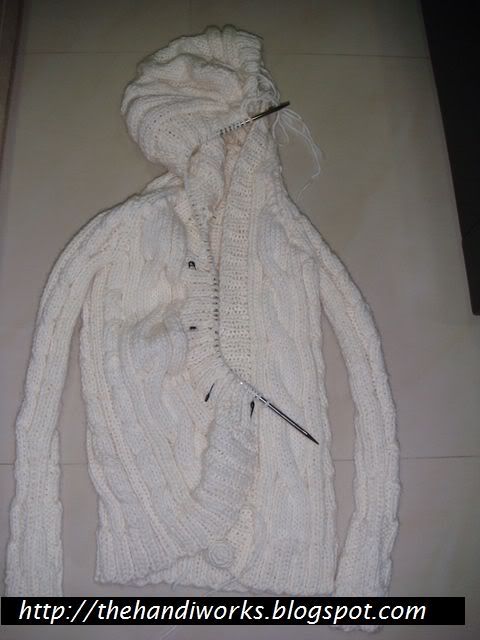 hoodie buttonband knitting