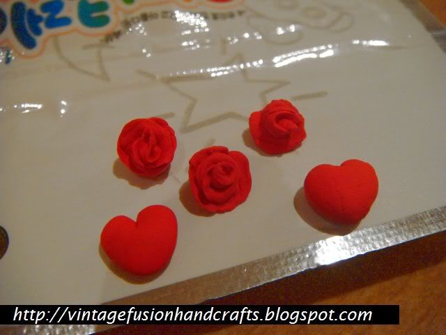mini jumping clay hearts and roses