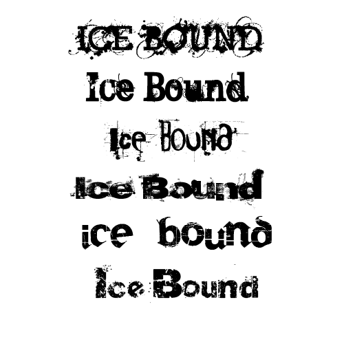 So here is a list of eligible font styles for a fake game title called Ice