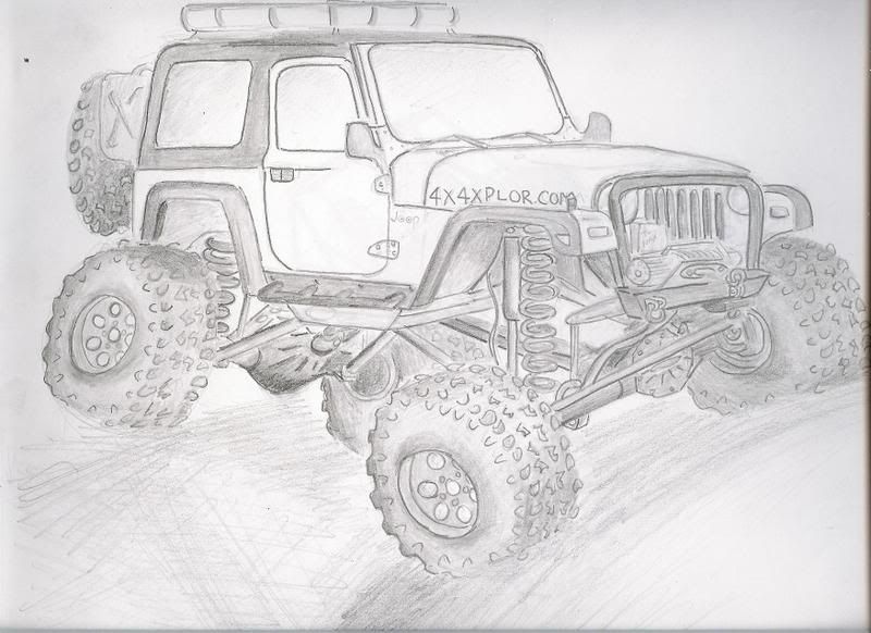 How to draw jeep #4