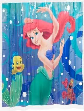 Disney Bathroom Kids Ariel Eeyore Cars SHOWER CURTAIN  