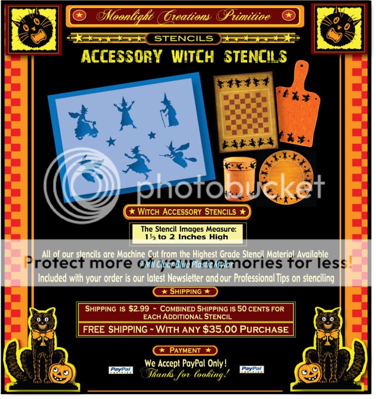 Witch Stencils ~ 6 Halloween Accessory Wicca Witches  