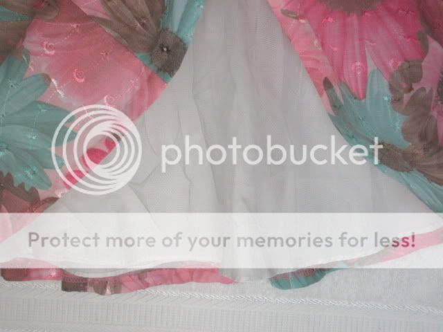 FREE SHIP   Girls Pink & Aqua Floral Print Easter Dress BONNIE JEAN Sz 